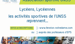 Informations et inscriptions pour les activités de l'association sportive UNSS des Lycées Fénelon Notre-Dame de La Rochelle