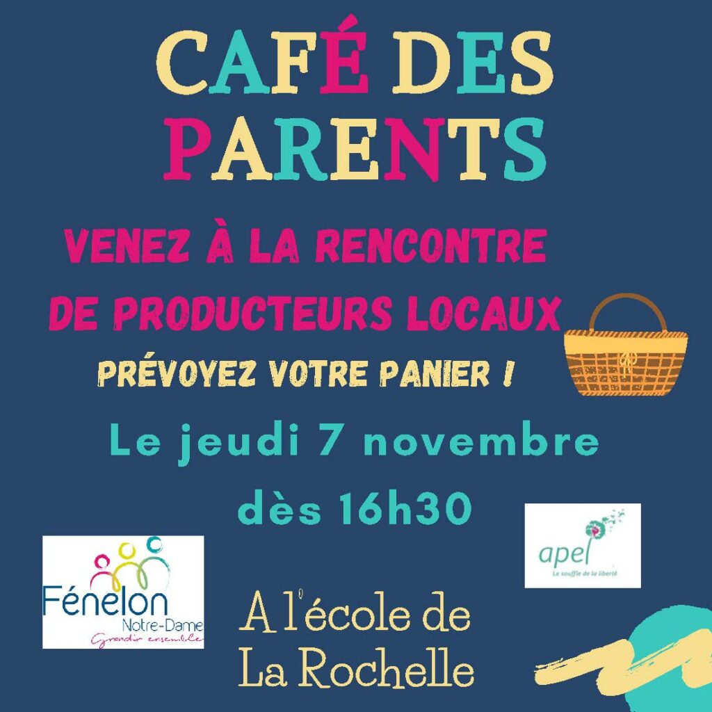 Dans la cour de l’école Fénelon Notre-Dame de La Rochelle, se déroule le Café des parents, un temps organisé par nos équipes, les bénévoles de l’association APEL de l’école, ainsi que les intervenants de la Fabrique du Lien social ou Centre Social et Culturel Christiane Faure. Le 7 novembre, il accueillera un marché des producteurs.